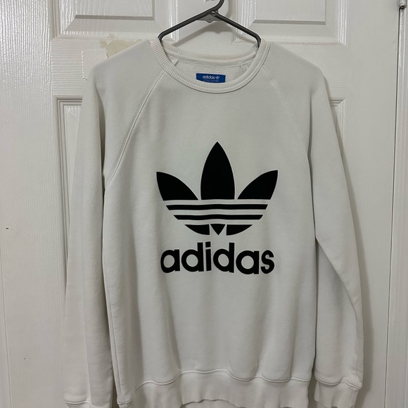 White adidas original sweatshirt with black trefoil. Size small - Picture 1 of 3